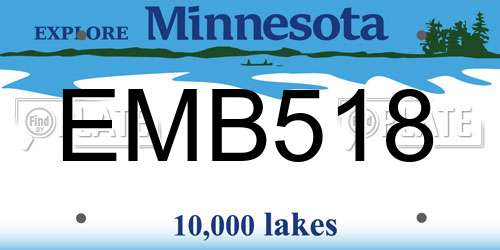 EMB518 Minnesota License Plate
