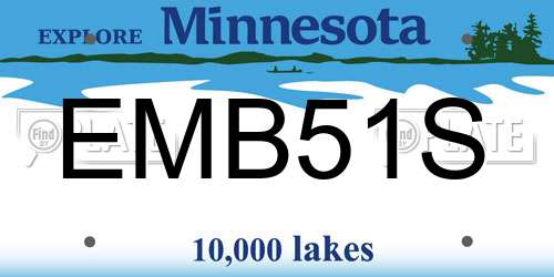 EMB51S Minnesota License Plate
