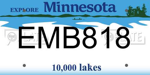 EMB818 Minnesota License Plate