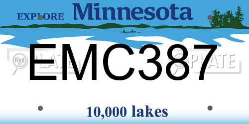 EMC387 Minnesota License Plate