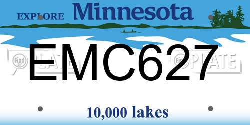 EMC627 Minnesota License Plate