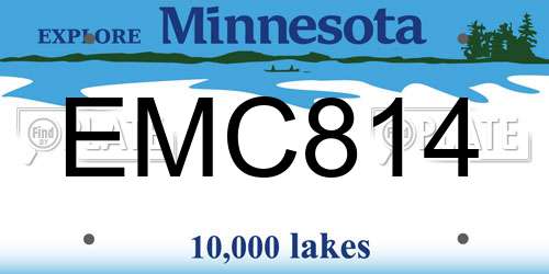 EMC814 Minnesota License Plate
