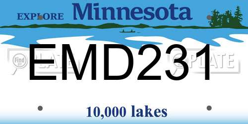 EMD231 Minnesota License Plate