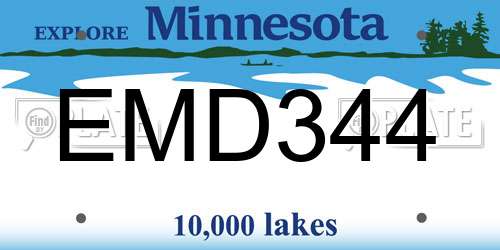 EMD344 Minnesota License Plate
