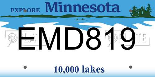 EMD819 Minnesota License Plate