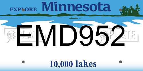 EMD952 Minnesota License Plate