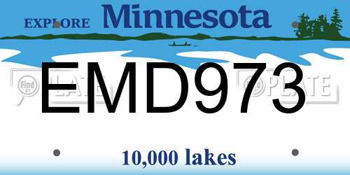 EMD973 Minnesota License Plate
