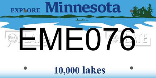 EME076 Minnesota License Plate