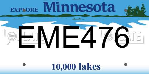 EME476 Minnesota License Plate