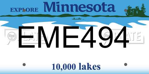 EME494 Minnesota License Plate