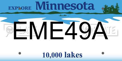 EME49A Minnesota License Plate