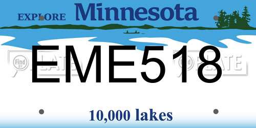 EME518 Minnesota License Plate