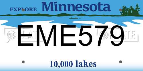 EME579 Minnesota License Plate