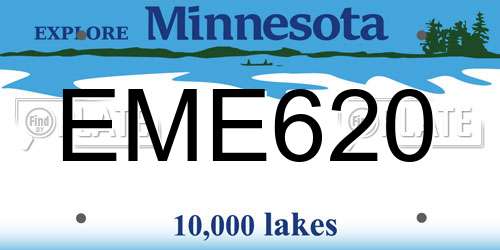 EME620 Minnesota License Plate