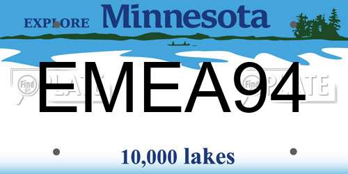 EMEA94 Minnesota License Plate