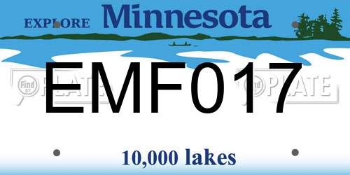EMF017 Minnesota License Plate