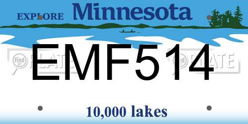 EMF514 Minnesota License Plate
