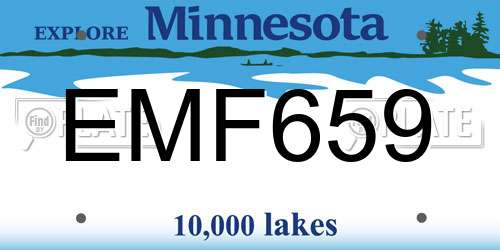 EMF659 Minnesota License Plate