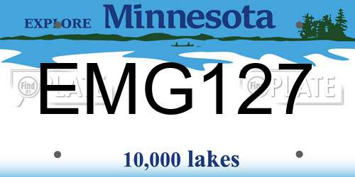 EMG127 Minnesota License Plate
