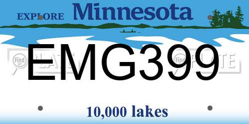 EMG399 Minnesota License Plate