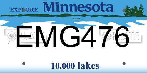 EMG476 Minnesota License Plate