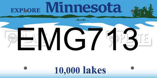 EMG713 Minnesota License Plate