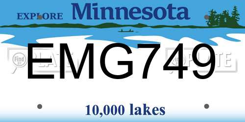EMG749 Minnesota License Plate