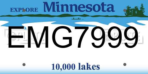 EMG7999 Minnesota License Plate