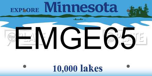 EMGE65 Minnesota License Plate