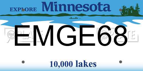 EMGE68 Minnesota License Plate