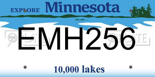 EMH256 Minnesota License Plate