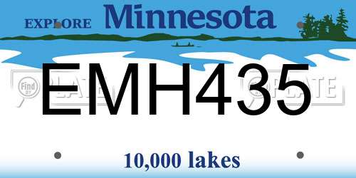 EMH435 Minnesota License Plate