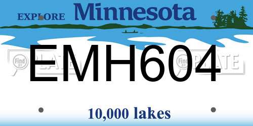 EMH604 Minnesota License Plate