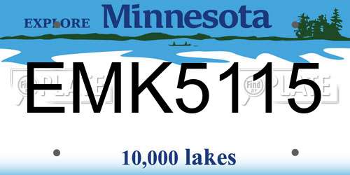 EMK5115 Minnesota License Plate