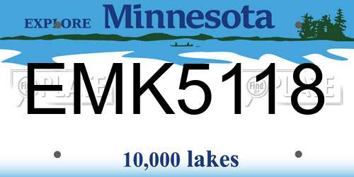 EMK5118 Minnesota License Plate