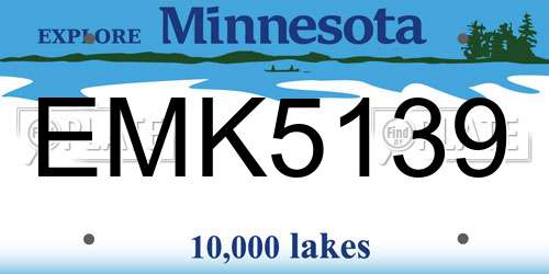 EMK5139 Minnesota License Plate