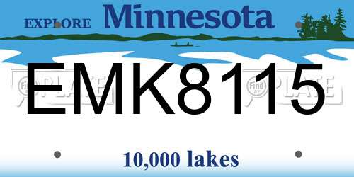 EMK8115 Minnesota License Plate