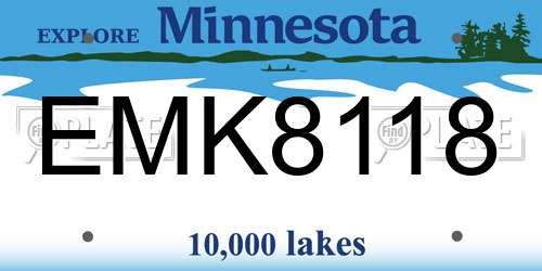 EMK8118 Minnesota License Plate