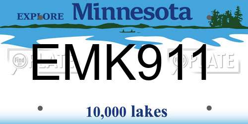 EMK911 Minnesota License Plate