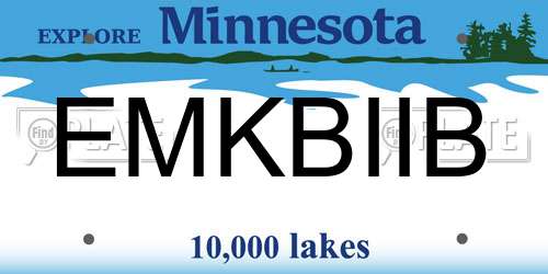 EMKBIIB Minnesota License Plate