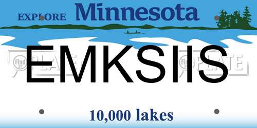 EMKSIIS Minnesota License Plate