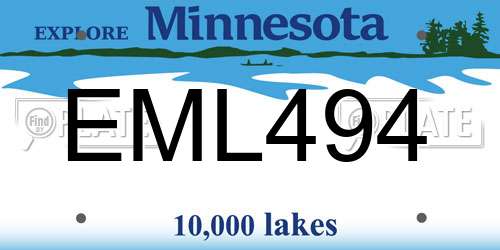 EML494 Minnesota License Plate