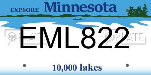 EML822 Minnesota License Plate