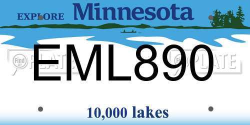 EML890 Minnesota License Plate