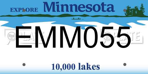 EMM055 Minnesota License Plate