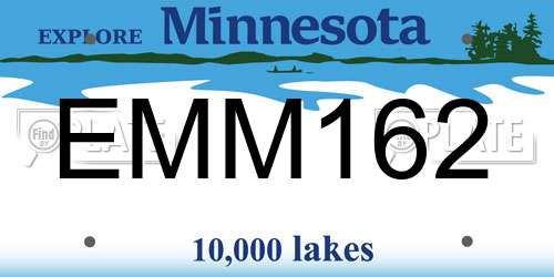 EMM162 Minnesota License Plate