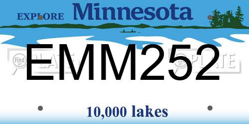 EMM252 Minnesota License Plate