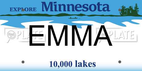 EMMA Minnesota License Plate
