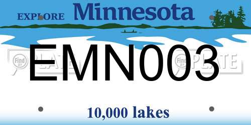 EMN003 Minnesota License Plate