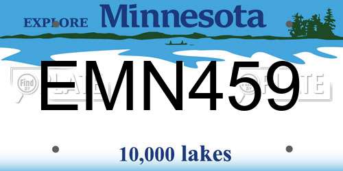 EMN459 Minnesota License Plate